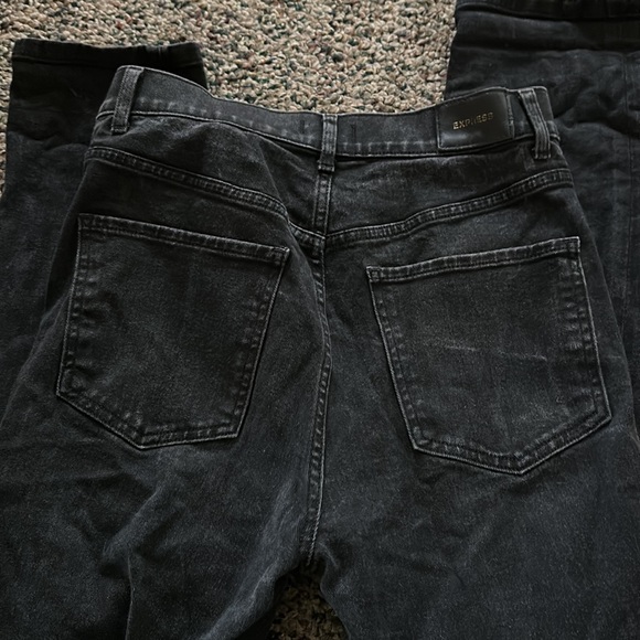 Express high rise straight distressed black Jean - Picture 5 of 6